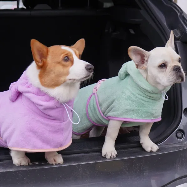 dog bathrobe 1 Full Wrap Buckle Absorbent Pet Bathrobe