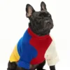 multicolor sweater Pet Color Patchwork Knitted Sweater