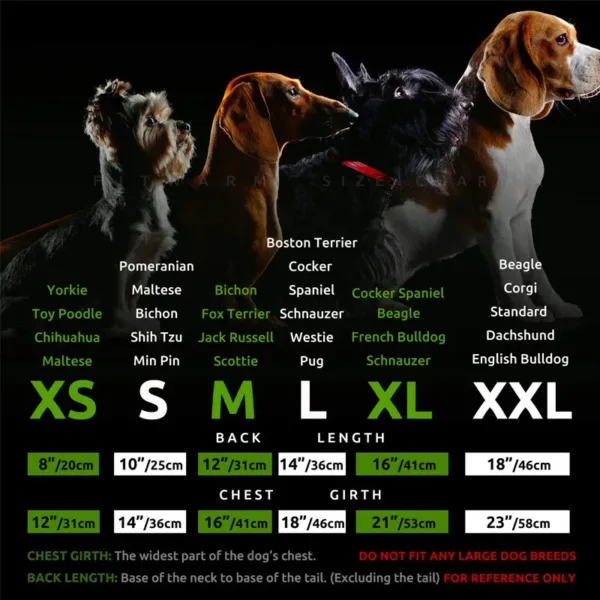 size chart Pet Color Patchwork Knitted Sweater