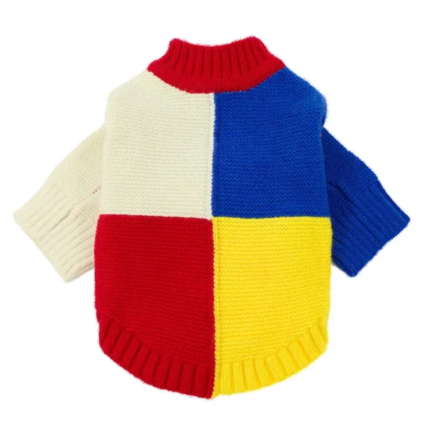 sweater Pet Color Patchwork Knitted Sweater