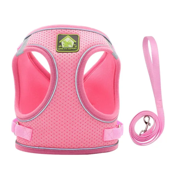 Reflective Breathable Pet Harness Leash Set