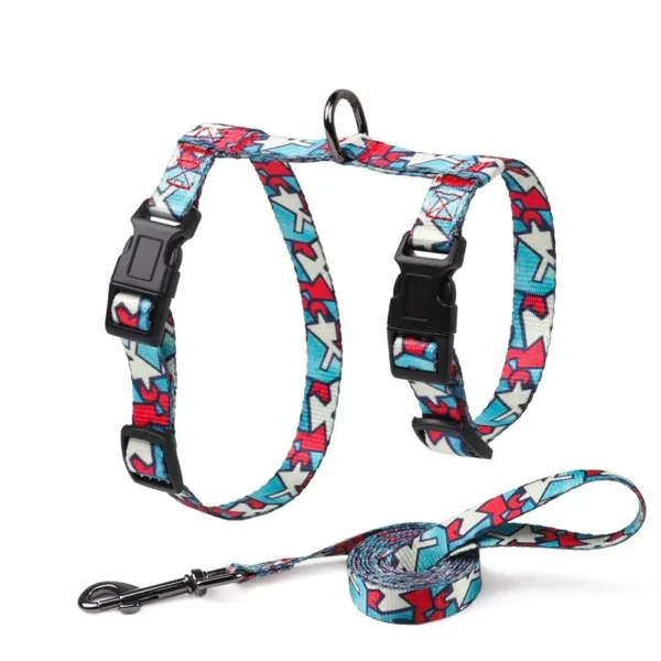 3 H Shape Light Weight Cat Harness Leash Set