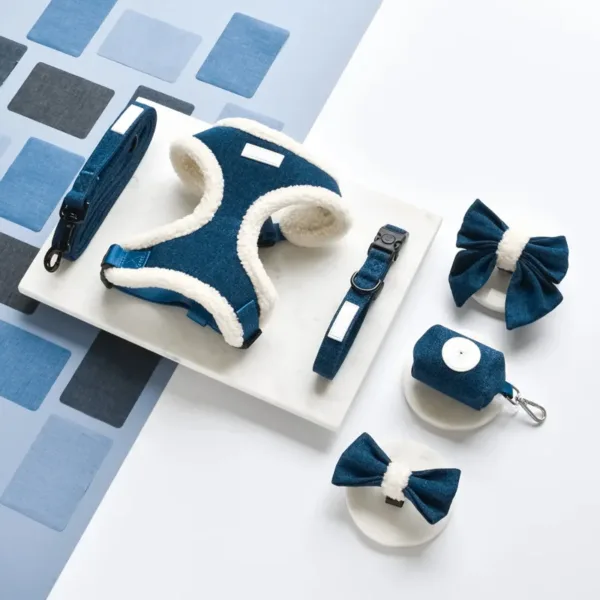 3 Cowboy Soft Warm Pet Harness Leash Collar Set