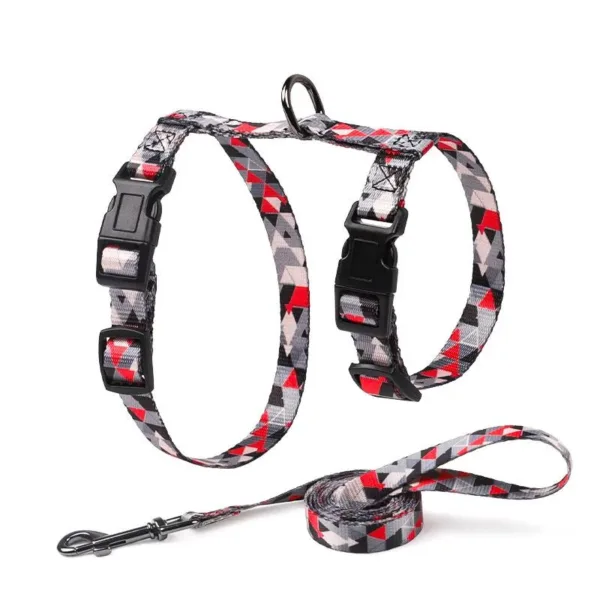 5 H Shape Light Weight Cat Harness Leash Set