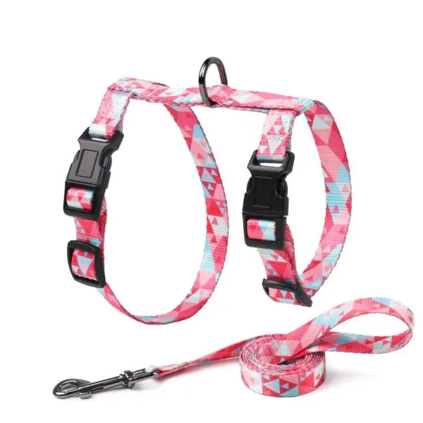 7 H Shape Light Weight Cat Harness Leash Set