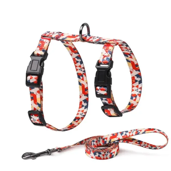 8 H Shape Light Weight Cat Harness Leash Set