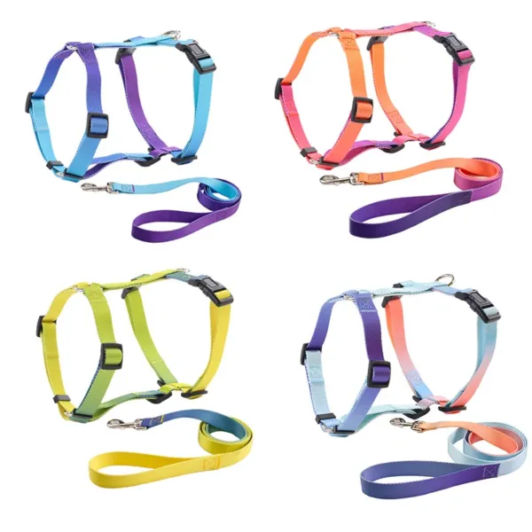 dog harness Gradient Color Design No Pull Pet Harness Leash Set