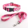 collar leash set for dog Flower Design Colorful Polyester Dog Collar