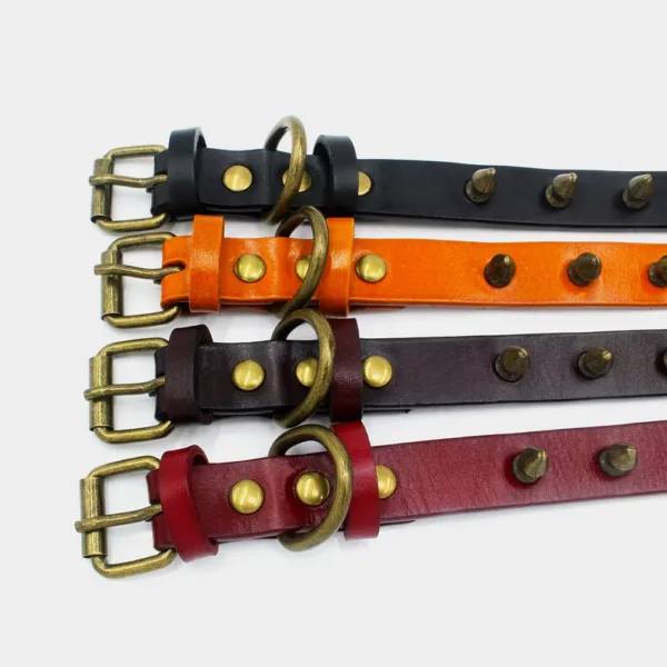 dog collar 2 Heavy-duty Spike Leather Dog Collar