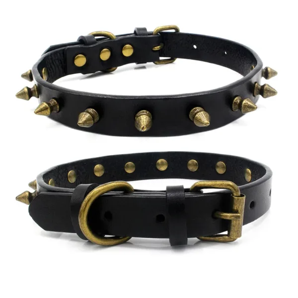 dog collar Heavy-duty Spike Leather Dog Collar