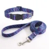 pet collar leash 2 set Flower Design Colorful Polyester Dog Collar