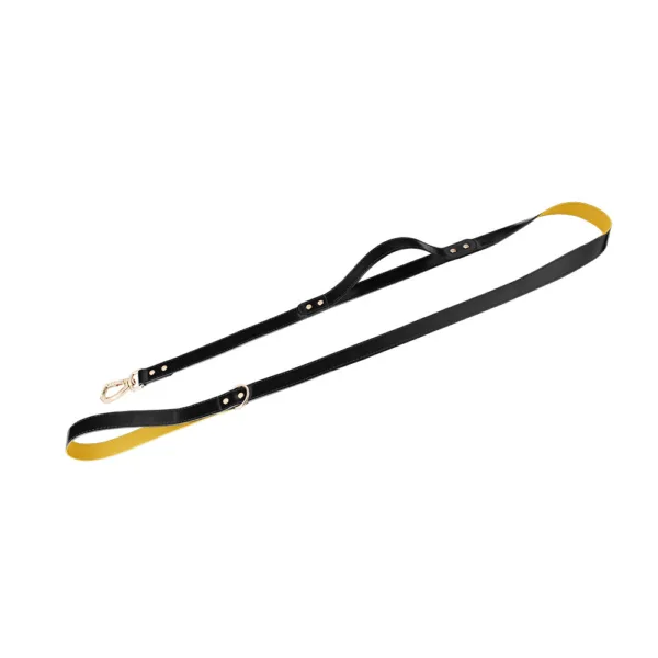 black leather dog leash Wholesale Pet Supplies Leather Dog Harness Leash Set