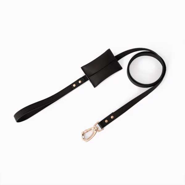 black leather dog leash leather Wholesale Pet Supplies Leather Dog Harness Leash Set