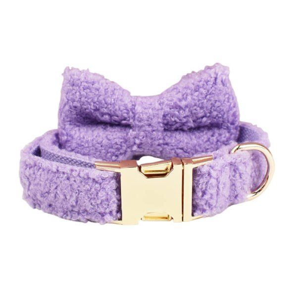 24 Warm Teddy Fur Bowknot Pet Collar 2Pcs Set – Ultra-Soft, Warm & Stylish