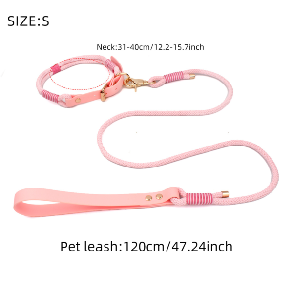 Waterproof PVC Hand-Braided Pet Leash & Collar 2-Piece Set fashionable Dog Collar